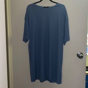 Periwinkle ribbed shift dress